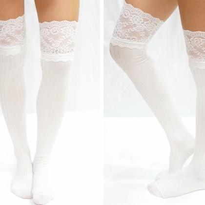 lace socks knee high