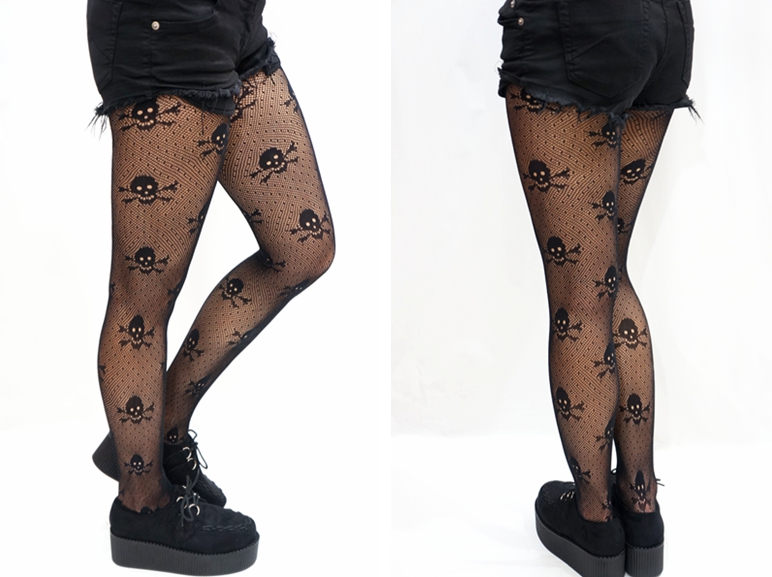 Skulls Gothic Fishnet Tights Pantyhose On Luulla