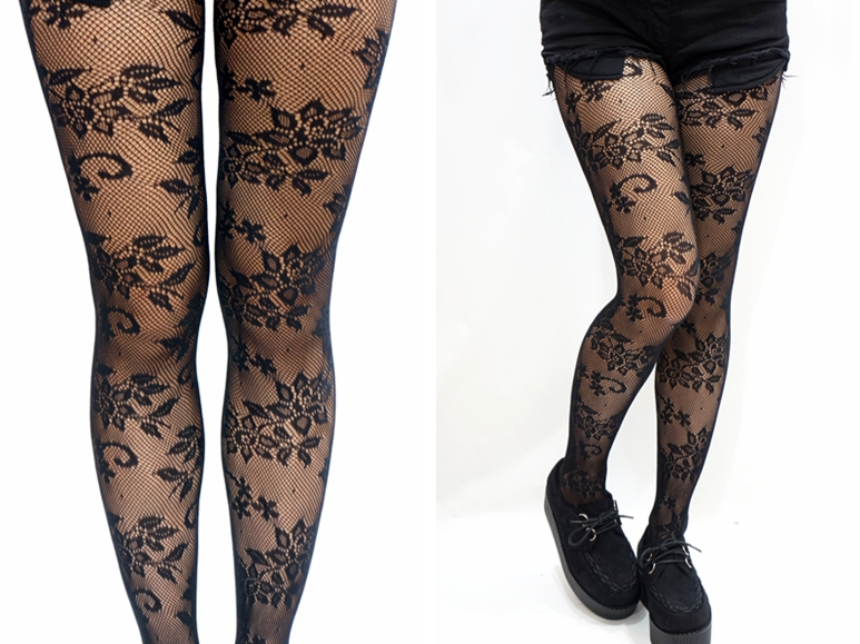 Gothic Sexy Victoria Floral Fishnet Tights/ Pantyhose on Luulla