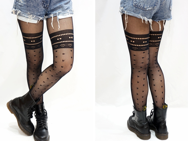 Square Dot Fishnet Tights on Luulla