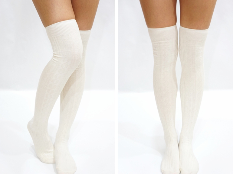 cheap white knee high socks